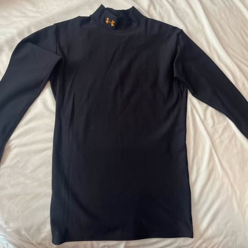 Under Armour Black Long Sleeve Mock Neck Compression Shirt Youth Size Large